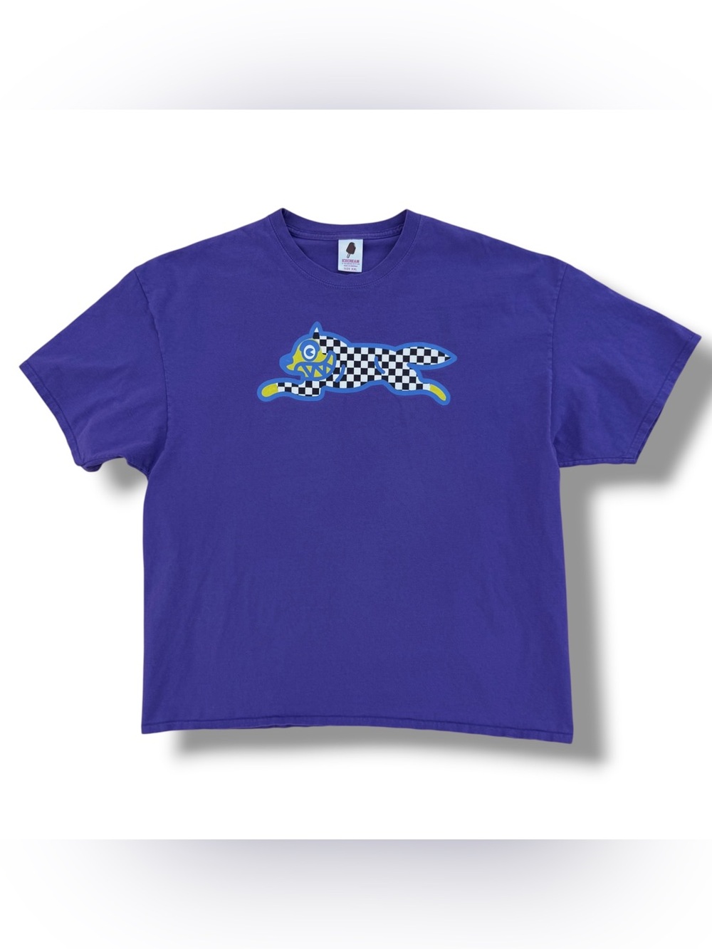 Icecream Running Dog Checkered T-Shirt Purple Size XXL Billionaire Boys Club